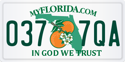 FL license plate 0377QA