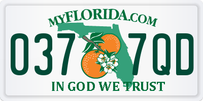 FL license plate 0377QD