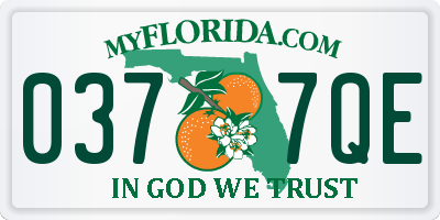 FL license plate 0377QE