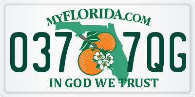 FL license plate 0377QG