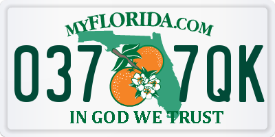 FL license plate 0377QK