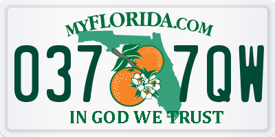 FL license plate 0377QW