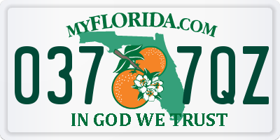 FL license plate 0377QZ