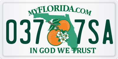 FL license plate 0377SA