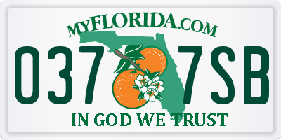 FL license plate 0377SB