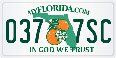FL license plate 0377SC