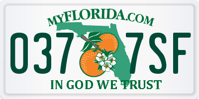 FL license plate 0377SF