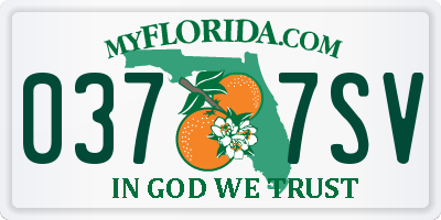 FL license plate 0377SV