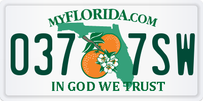FL license plate 0377SW
