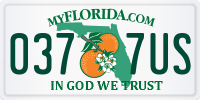 FL license plate 0377US