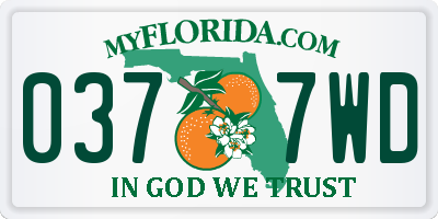 FL license plate 0377WD