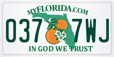 FL license plate 0377WJ
