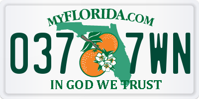 FL license plate 0377WN