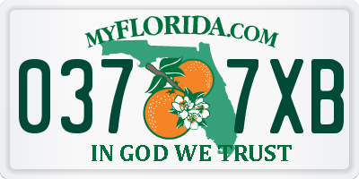 FL license plate 0377XB