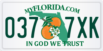 FL license plate 0377XK