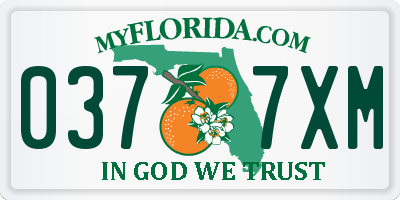 FL license plate 0377XM