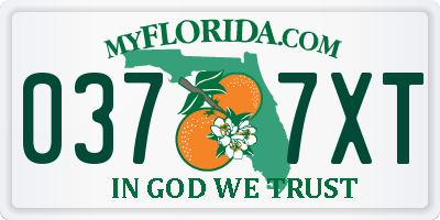 FL license plate 0377XT