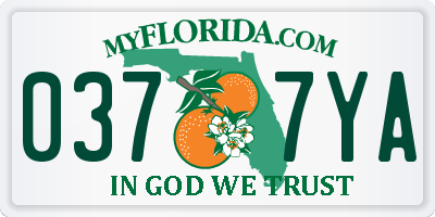 FL license plate 0377YA