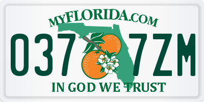 FL license plate 0377ZM