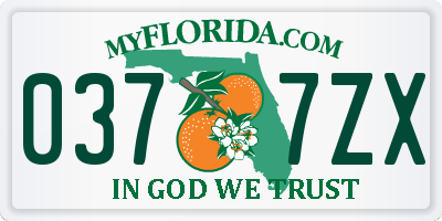 FL license plate 0377ZX