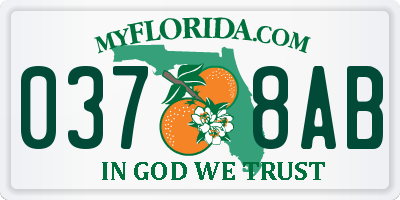 FL license plate 0378AB