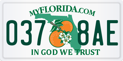 FL license plate 0378AE