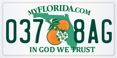 FL license plate 0378AG
