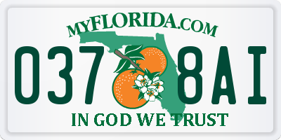 FL license plate 0378AI