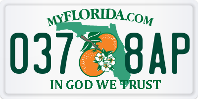 FL license plate 0378AP