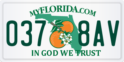 FL license plate 0378AV