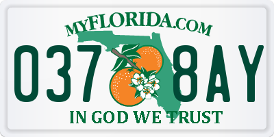 FL license plate 0378AY