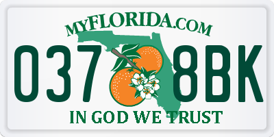 FL license plate 0378BK