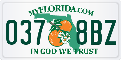 FL license plate 0378BZ