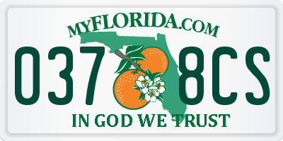 FL license plate 0378CS