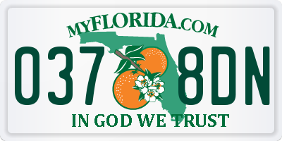 FL license plate 0378DN