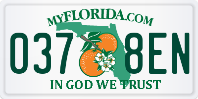 FL license plate 0378EN