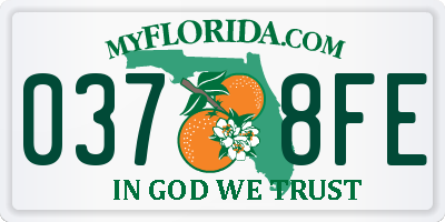 FL license plate 0378FE