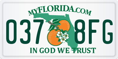FL license plate 0378FG