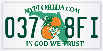 FL license plate 0378FI