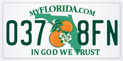FL license plate 0378FN