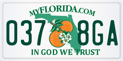 FL license plate 0378GA