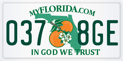 FL license plate 0378GE