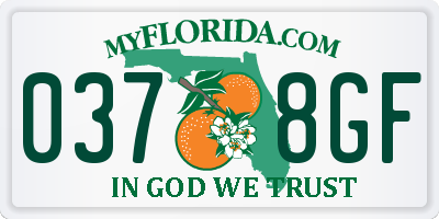 FL license plate 0378GF