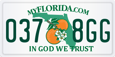 FL license plate 0378GG