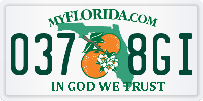 FL license plate 0378GI