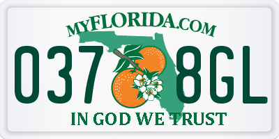 FL license plate 0378GL
