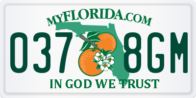 FL license plate 0378GM