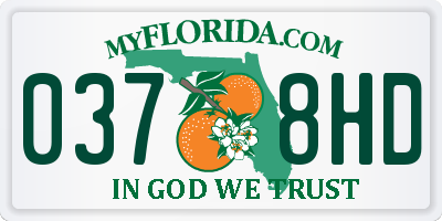 FL license plate 0378HD