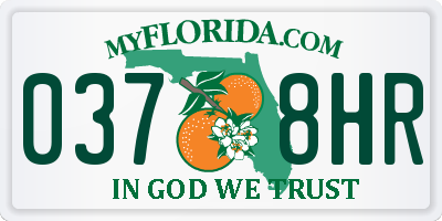 FL license plate 0378HR