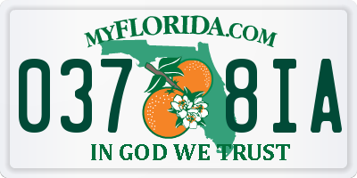 FL license plate 0378IA